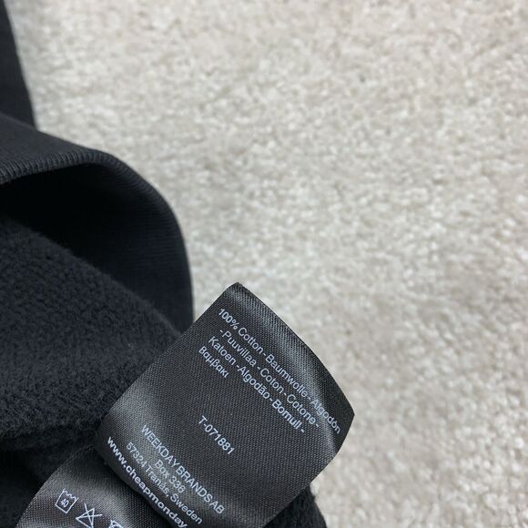 Cheap Monday Stockholm Pullover Men Size Large Black Long Sleeve Logo Crew - Picture 12 of 15